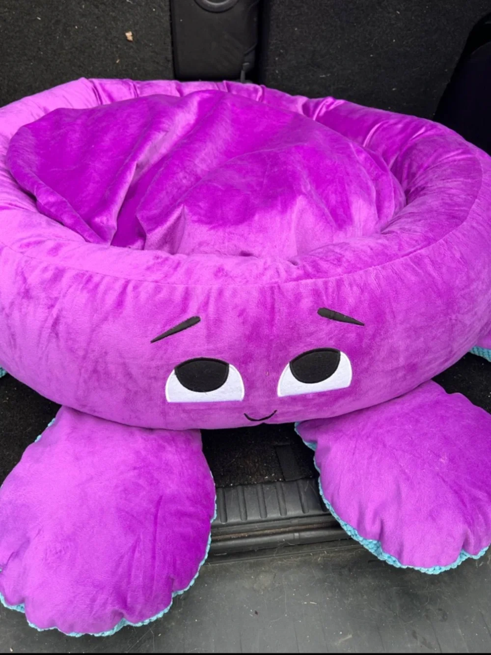 BARK Ollie the Octopus Dog Bed With 2 Plush Detachable Dog Toy Limbs